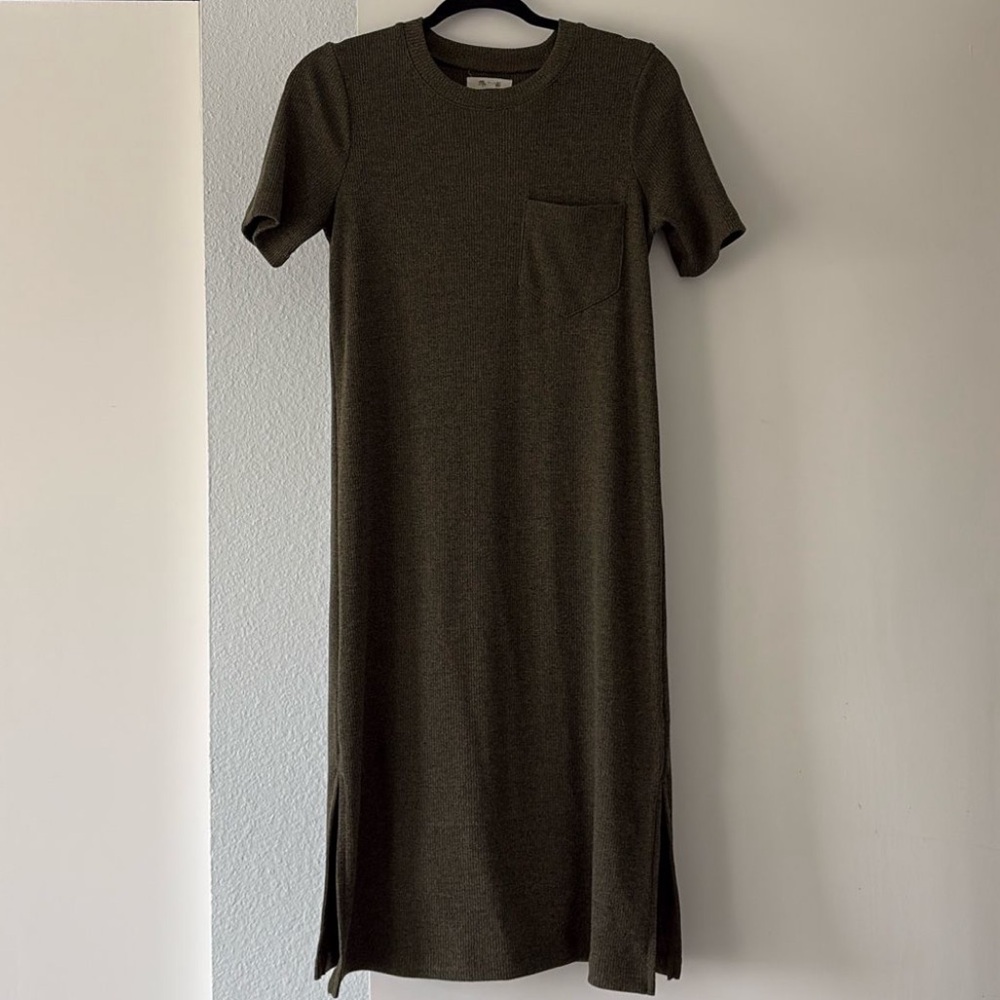 Madewell Dark Olive Midi Dress